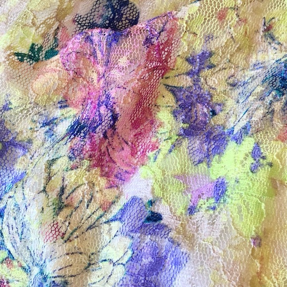 Juniors City Studio Halter Floral Lace Mini Dress with Belt Accent - Picture 6 of 9